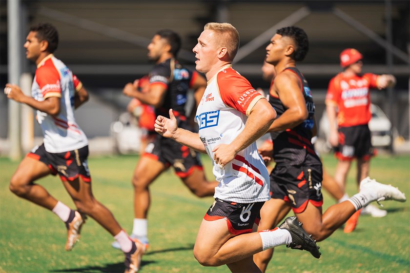 Dolphins signing Max Plath at his first training session.